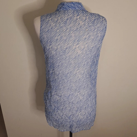 Equipment femme silk sleeveless button front sleeveless tunic top SZ XS - Picture 4 of 7